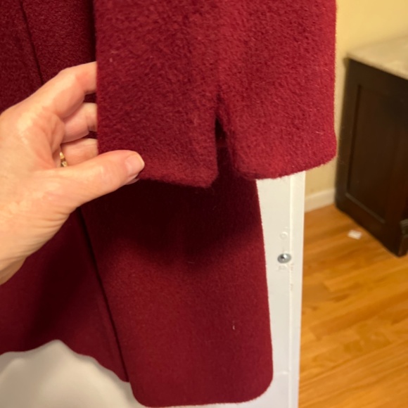 Hilary Radley deep Red Alpaca Coat size 4 - Picture 4 of 4